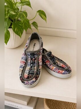 P448 Bubble Slip On Sneakers Sz 9 / 39 | Colorful Woven Patchwork Italy Designer